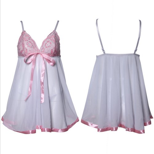 #4013B Women's sexy lingerie mesh lace nightie sleepwear pajamas baby dolls chemise