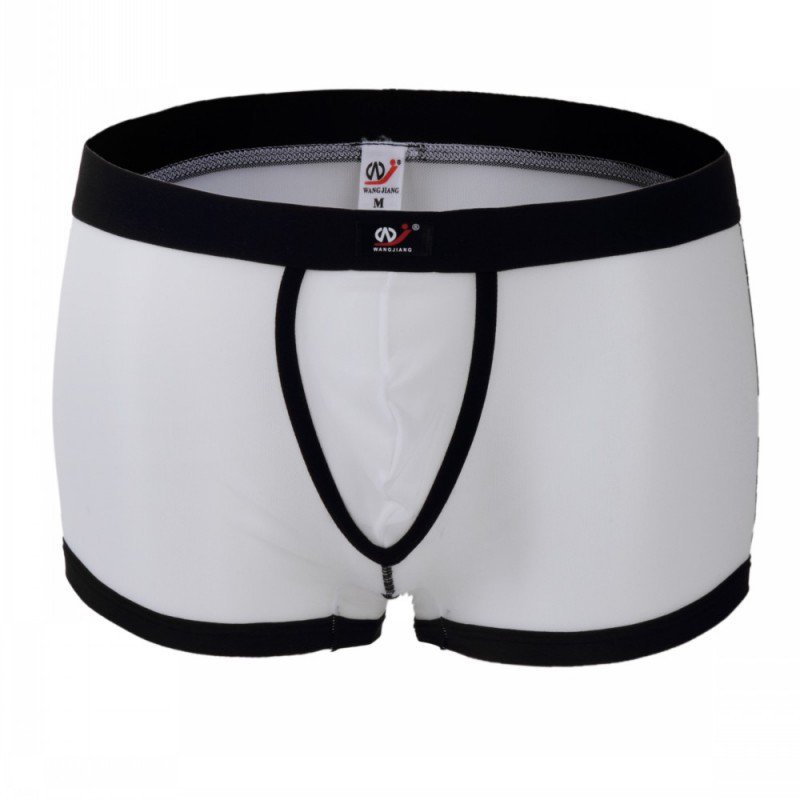3pcs White men's sexy underwear mesh gauze boxer briefs #2003PJ