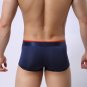 Royal Blue 3pcs sexy men's underwear ice silk see-through boxer briefs #012PJ