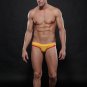 Yellow 3pcs Sexy men's underwear mesh holes thong t-string #4003DK