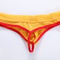 Yellow 3pcs Sexy men's underwear mesh holes thong t-string #4003DK
