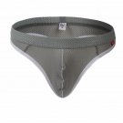 Gray 3pcs Sexy men's underwear mesh holes thong t-string #4003DK