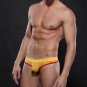 Yellow 3pcs Sexy men's underwear mesh holes thong t-string #4003DK