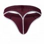 Purple 3pcs Sexy men's underwear mesh holes thong t-string #4003DK