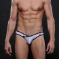 White 3pcs men's sexy underwear buckles mesh holes briefs #4003SJ