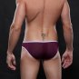 Purple 3pcs men's sexy underwear buckles mesh holes briefs #4003SJ