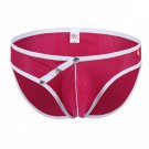 Rose 3pcs men's sexy underwear buckles mesh holes briefs #4003SJ