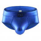 Men's sexy underwear 2pcs faux leather metallics blue briefs #FA5006