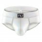 Men's sexy underwear 2pcs faux leather metallics Silver briefs panties #FA5006