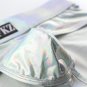 Men's sexy underwear 2pcs faux leather metallics Silver briefs panties #FA5006