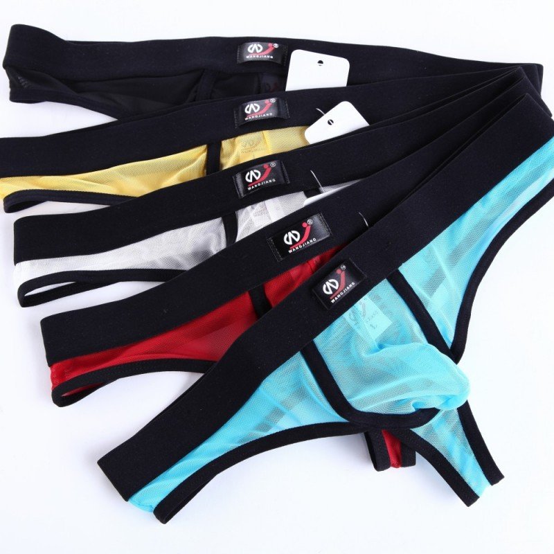 Wholesale resale dropshipping men's underwear 20pcs mesh gauze thong #2003DK