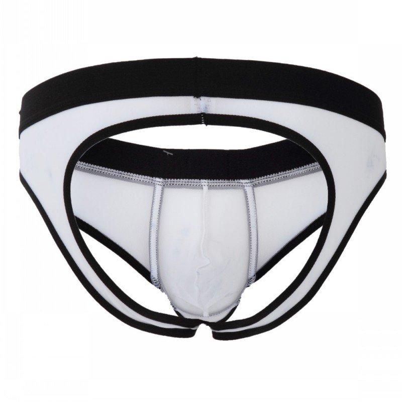 Cut-out briefs white 3pcs gay men's sexy mesh guaze underwear underpants #2003SH