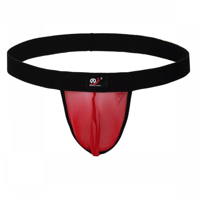 3pcs Red gay men's sexy mesh guaze underwear seamless thong #2003WD