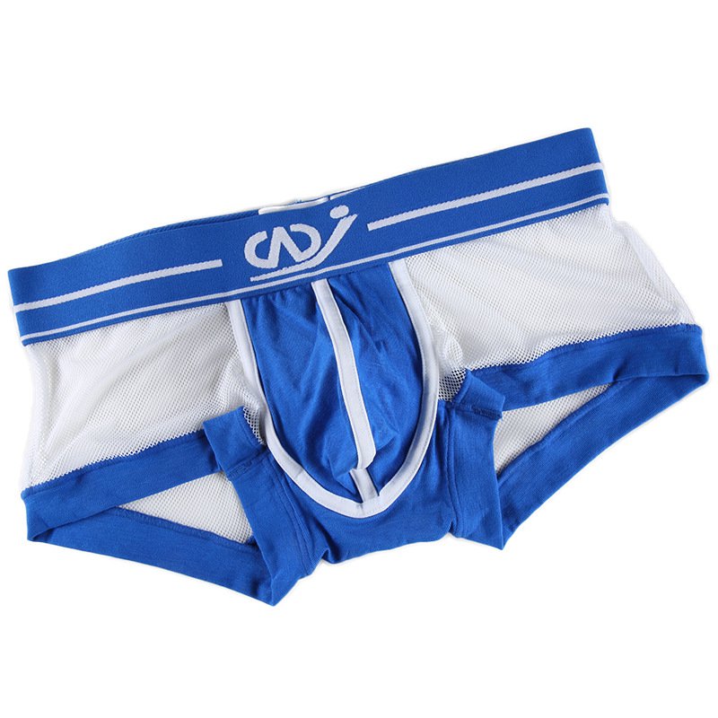 White 3pcs Men's sexy underwear mesh gauze boxer briefs 2017PJ