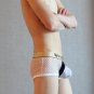 Sexy gay men's underwear mesh holes see-through cut-out boxers briefs White #2025PJ