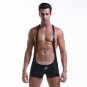 Faux Leather Men's sexy underwear Black fitness bodysuit Wrestling singlet leotard #1045LT