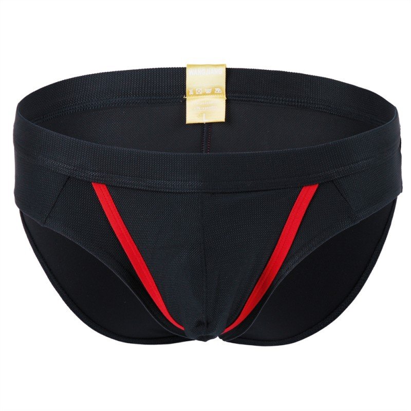 Black 3pcs men's sexy underwear pouch separator Physiological briefs #4007SJ