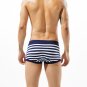 Navy Blue Stripes 3pcs Men's sexy underwear cotton blend boxer briefs #80204