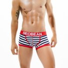 Red Stripes 3pcs Men's sexy underwear cotton blend boxer briefs #80204