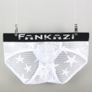 Men's sexy underpants lingerie 2pcs mesh perforated holes briefs underwear panties #F1004