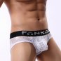 Men's sexy underpants lingerie 2pcs mesh perforated holes briefs underwear panties #F1004