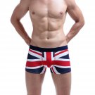 British Style Men's sexy underwear Flag printed cotton blend mid-rise boxer briefs #70204