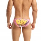 Cartoon Letters Graphic Printed Men's sexy underwear pouch briefs underpants Pink #10110