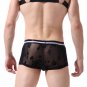 2PK Men's sexy underwear mesh gauze sheer boxers rose pattern breathable underpants #P2128
