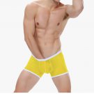 3PK Bandi Das Men's sexy undewear mesh gauze Sheer boxer briefs underpants Yellow #BD117