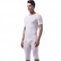Vanskoos Men's underwear Ice silky sleepwear twinset Pajamas Set loungewear set White #VS007DTZ