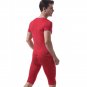 Men's sexy underwear Ice silky sleepwear twinset Pajamas Set loungewear set Red #VS007DTZ