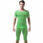 Vanskoos Men's sexy underwear Ice silky sleepwear twinset Pajamas Set loungewear set Green #VS007DTZ