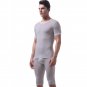 Men's sexy underwear Ice silky sleepwear twinset Pajamas loungewear set Gray #VS007DTZ