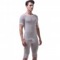 Men's sexy underwear Ice silky sleepwear twinset Pajamas loungewear set Gray #VS007DTZ