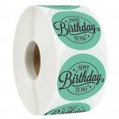2 Rolls Happy Birthday Gift Decoration Diameter 1" Labels Green 500pcs/Roll #H310