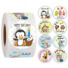 2 Rolls Children Happy Birthday Gift Decoration Party Labels Diameter 1" 8 Designs 500pcs/Roll #H311