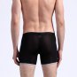 AIBC 3pcs Sexy men's Extra-thin ice silky boxer shorts underpants underwear Black #06QT