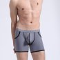 AIBC 3pcs Gray Sexy men's Extra-thin ice silky boxer shorts underpants underwear #06QT