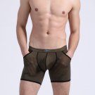 AIBC 3pcs Army Green Sexy men's Extra-thin ice silky boxer shorts underpants underwear #06QT