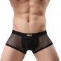 Sexy Black Men's Underwear Mesh Perforated Holes Transparent Boxer Briefs Underpants #1150