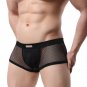 Sexy Black Men's Underwear Mesh Perforated Holes Transparent Boxer Briefs Underpants #1150