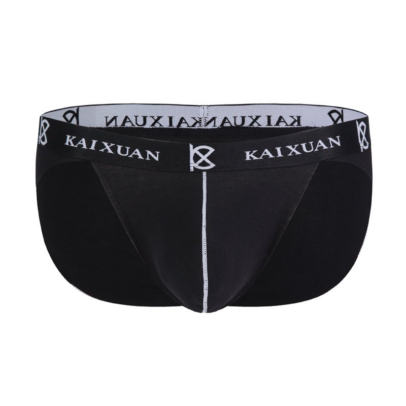 Modal Seamless Sexy men's underwear pouch briefs Black #KX008SJ