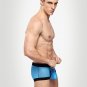 Mesh Gauze see through men's sexy underwear boxer briefs underpants 2PK Blue #BD110