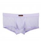 Sexy Men's Underwear Mesh Perforated Holes Transparent Boxer Briefs Underpants White #1150