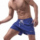 Men's clothing quick-dry drawstring running sports gym causal shorts Blue #VS004DK