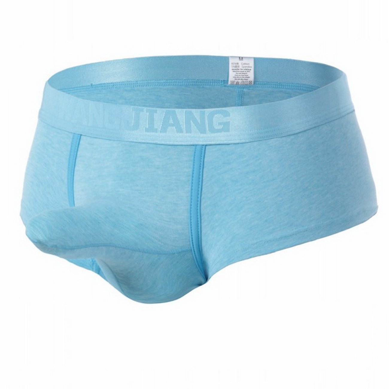 Wangjiang Sexy Men's Cotton underwear Physiological enhancing bulge Boxer briefs Blue #1026B