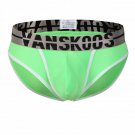 Vanskoos 2PK men's sexy underwear ice silky Pouch separator briefs Green #VS007SJ