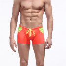 Wangjiang Men's mesh block beach board swimsuit swimwear swimming boxers Orange #1014PJ