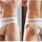 Men's sexy underpants wide waistband high legs pouch briefs underwear White #1019GC