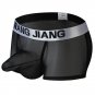 Men's sexy mesh gauze underpants Physiological enhancing bulge boxer briefs Black #3054PJ